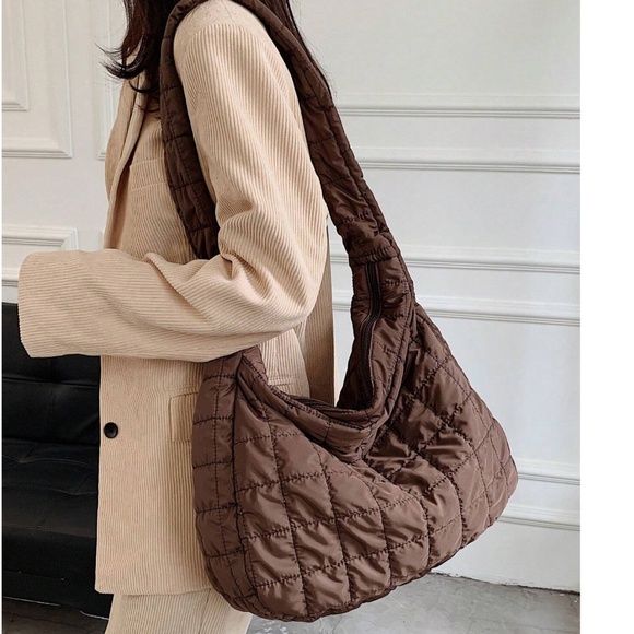 BellanBlue Handbags - Luxe Quilted Puffer Messenger Shoulder Crossbody Travel Bag
